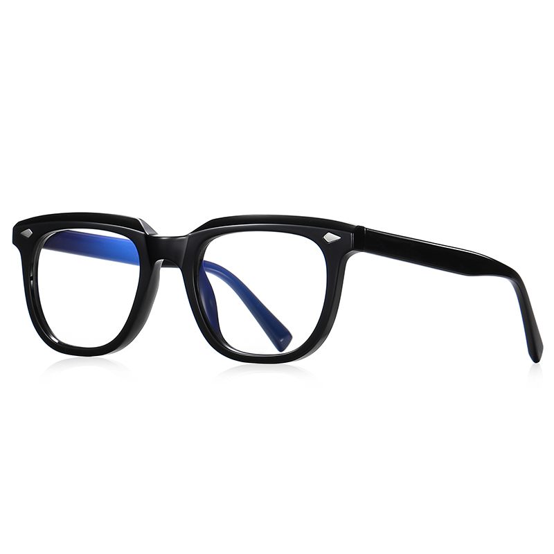 Black Transparent Square Anti-blue Optical Frames For Unisex