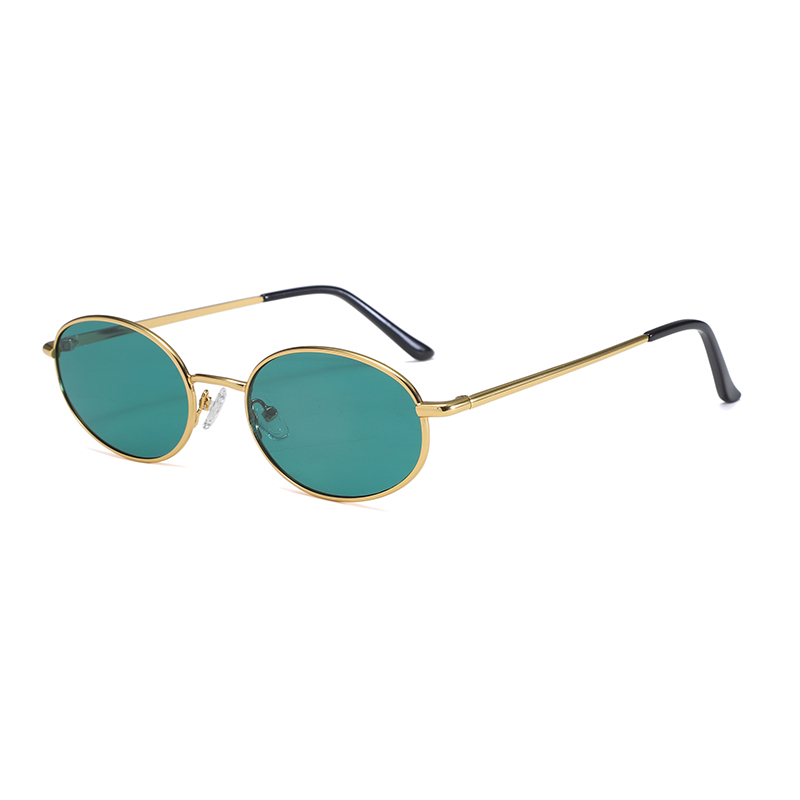 Wl2028 Fashion Vintage Oval Metal Sunglasses Men Women