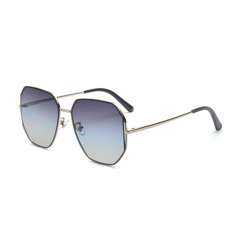 Oversized Fashion Full Frame Gradually Metal Sunglasses