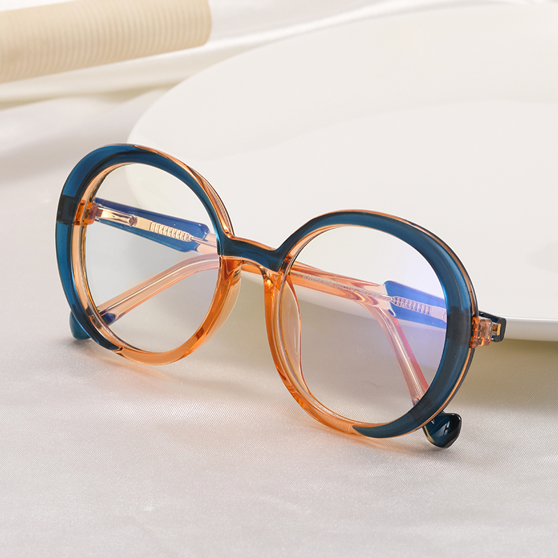 New Arrival Ellipse Double Color Eyeglasses For Woman