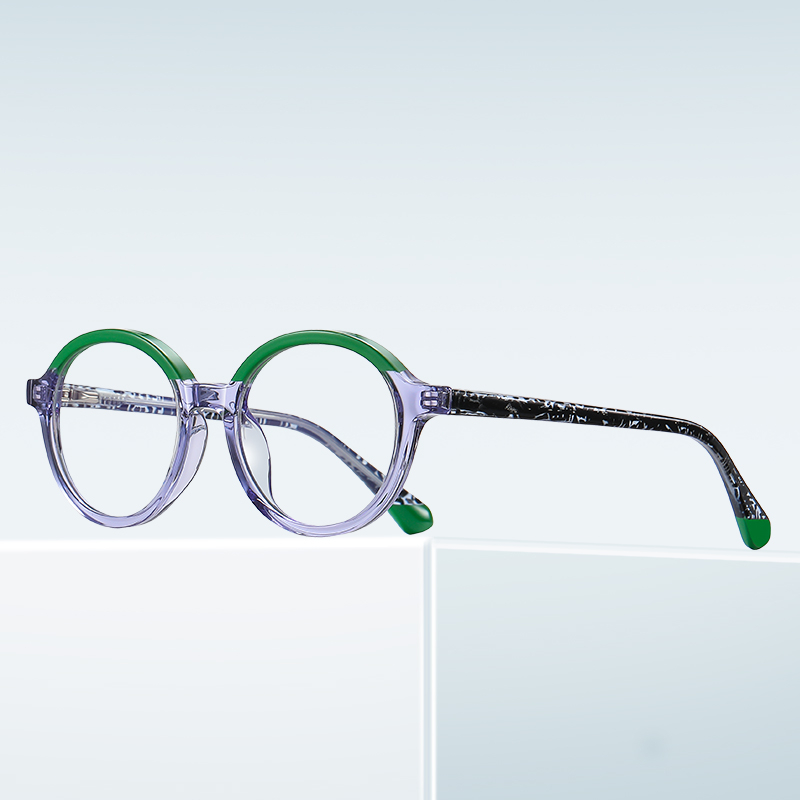 Model 20214 Fashion Creative Color Splicing Frame Round Anti-blue TR90 Kids Frame