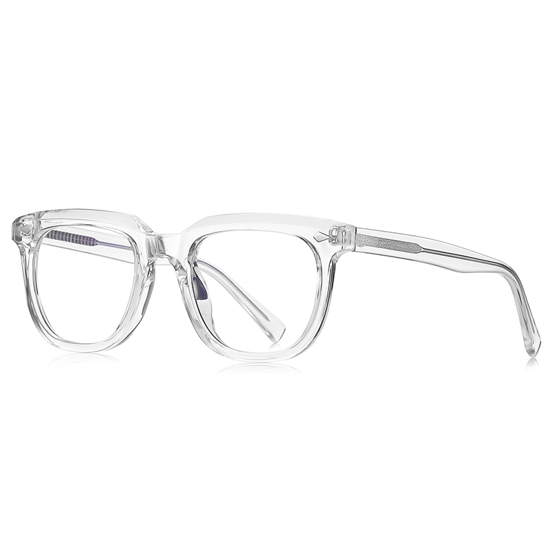 Black Transparent Square Anti-blue Optical Frames For Unisex