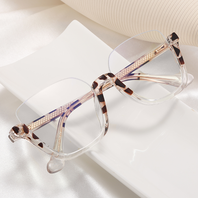 New Design Plastic Half Frame Fashion Rainbow Eyeglasses For Woman