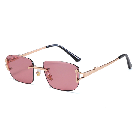 Wholesale Fashion Simple Outdoor Sun Protection Metal Rimless Oval Multi-Color Sunglasses