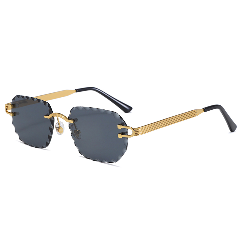 Luxury Rimless Scalloped Edge Sunglasses for Men & Women