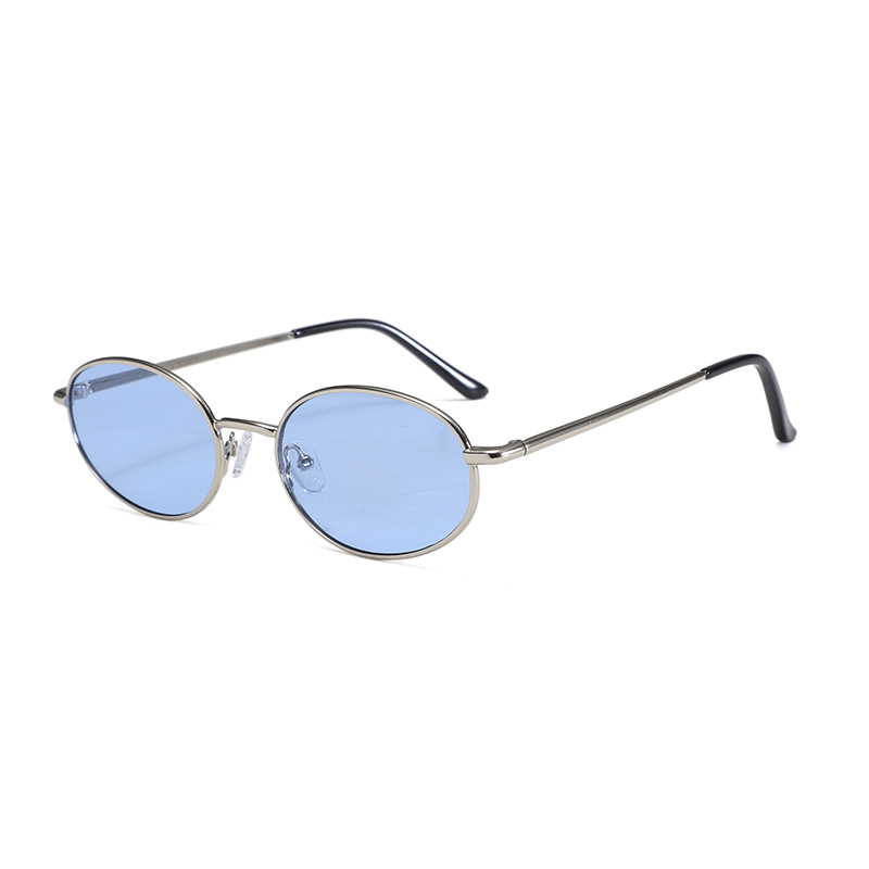 Wl2028 Fashion Vintage Oval Metal Sunglasses Men Women