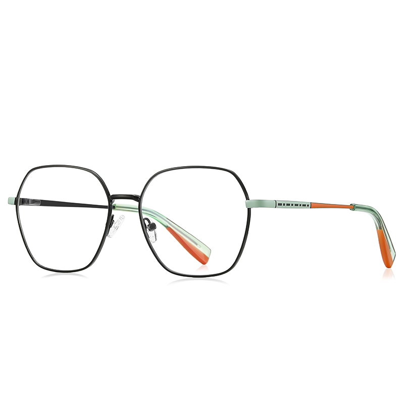 Designers Irregular Metal Blue Ray Optical Frame For Unisex