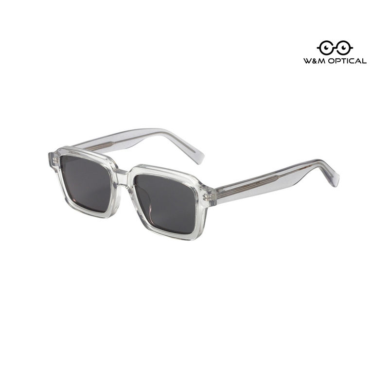 Custom Logo Luxury Thick Narrow Frame Small Rectangle Wide Acetate Sunglasses 