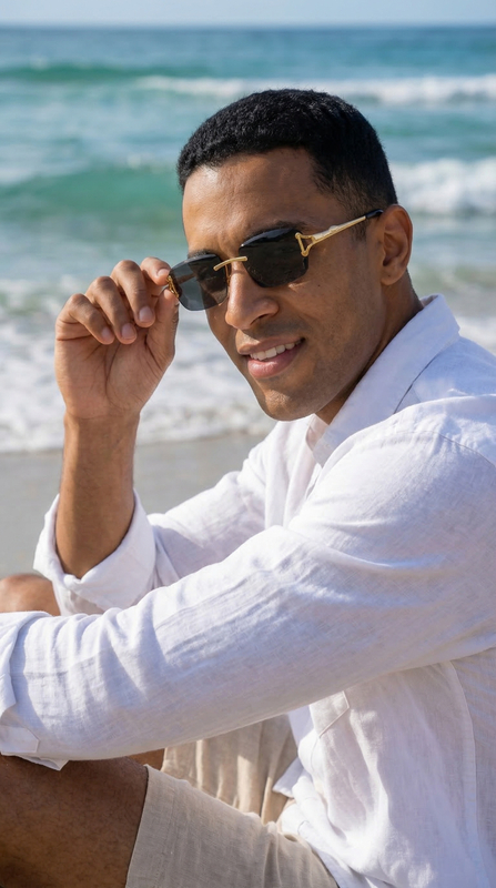 Wholesale Fashion Simple Outdoor Sun Protection Metal Rimless Oval Multi-Color Sunglasses