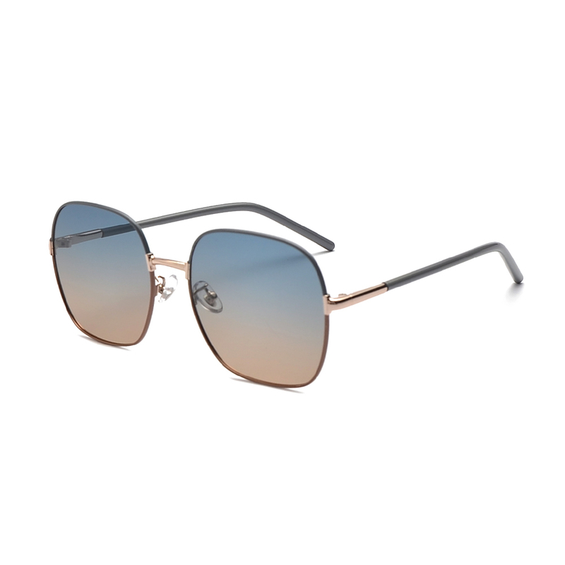 Oversized Square Polarized Metal Sunglasses For Unisex