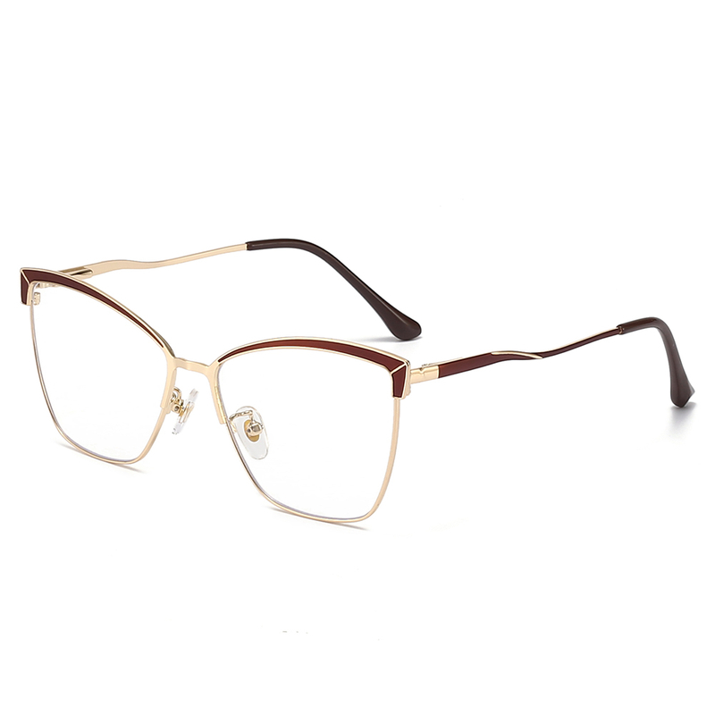 Cat Eye Designer Glasses Metal Eyewear Frames For Women 