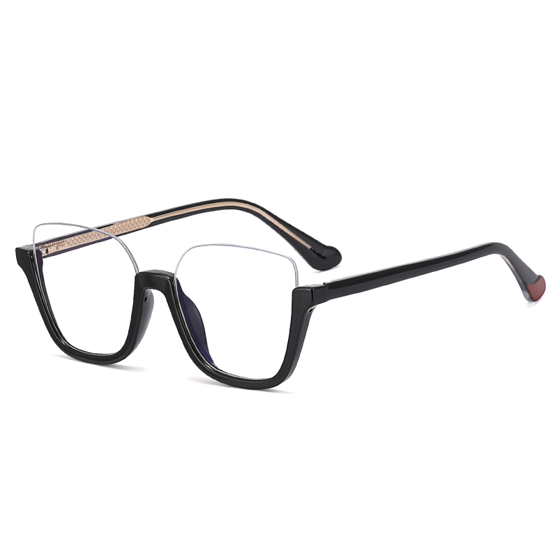 New Design Plastic Half Frame Fashion Rainbow Eyeglasses For Woman