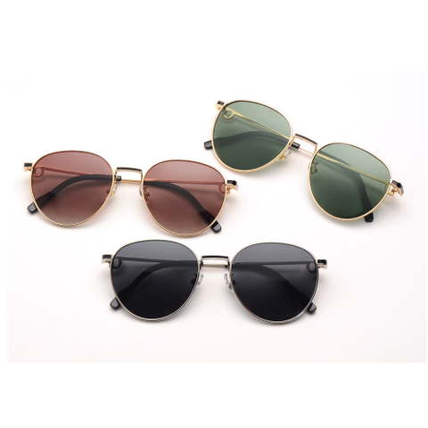 Elegant Vintage Brand Name Metal Polarized Sunglasses