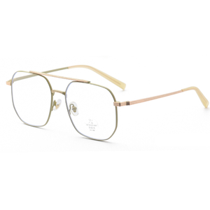 Irregular Double Bridge Metal Blue Ray Eyeglasses