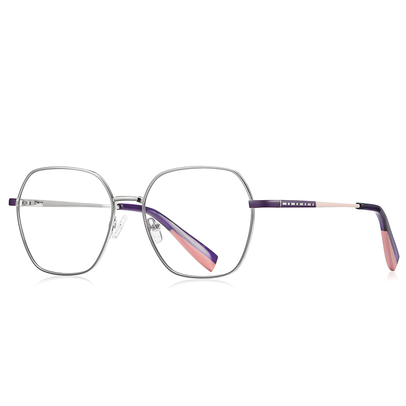 Designers Irregular Metal Blue Ray Optical Frame For Unisex