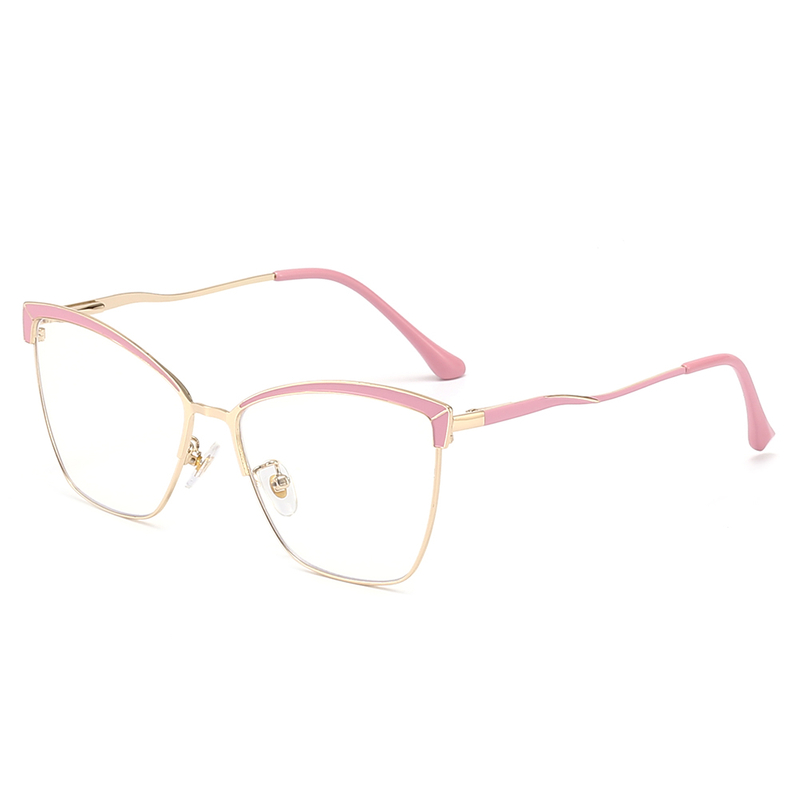 Cat Eye Designer Glasses Metal Eyewear Frames For Women 