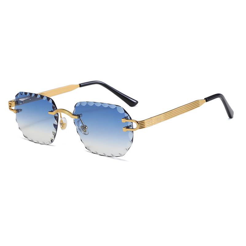 Luxury Rimless Scalloped Edge Sunglasses for Men & Women