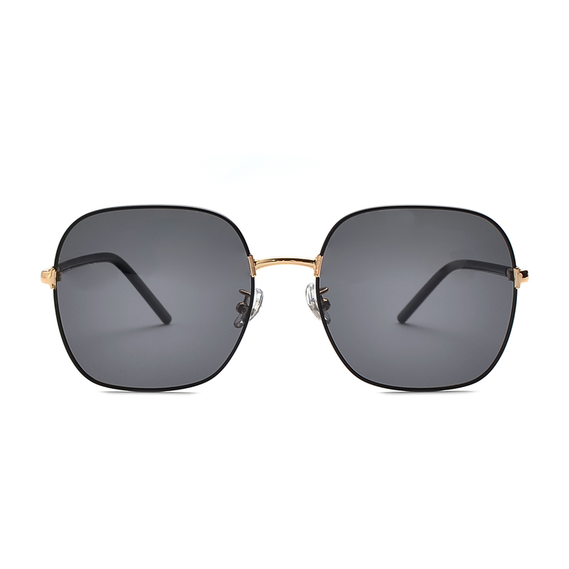 Oversized Square Polarized Metal Sunglasses For Unisex