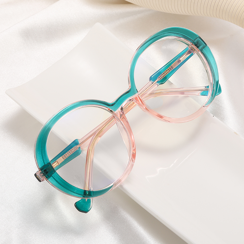 New Arrival Ellipse Double Color Eyeglasses For Woman