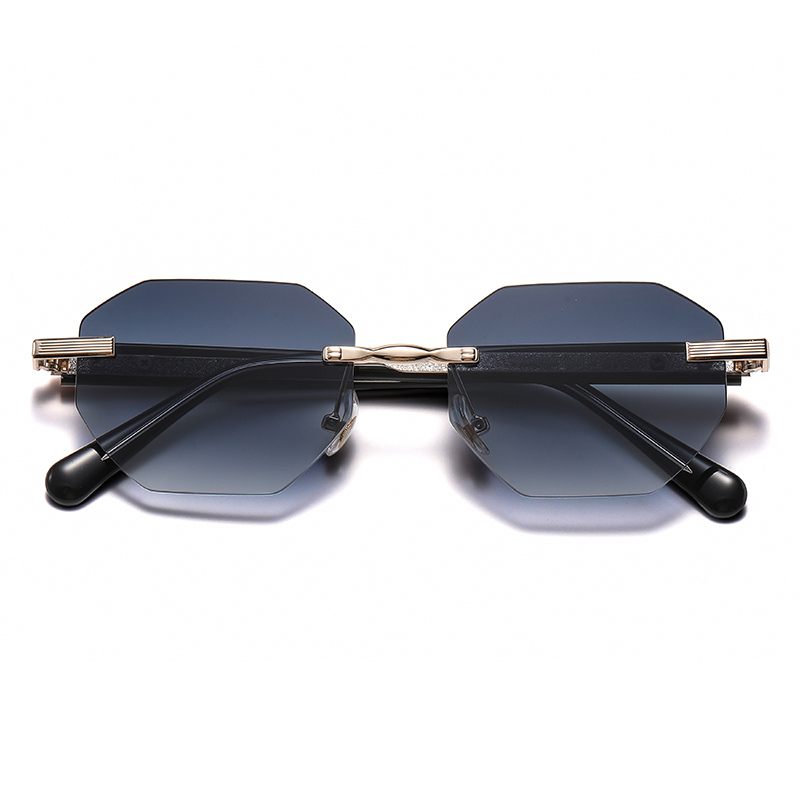 Rimless Octagon Gradient Lens Lightweight Sunglasses YSHS7001