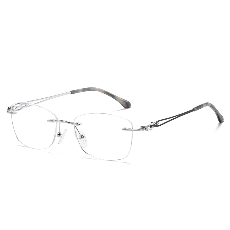 Elegant Hollow Rimless Metal Eyeglasses YSHF2611