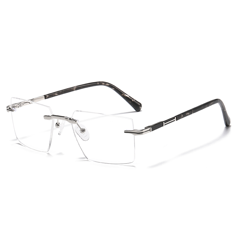 Lightweight Square Rimless Metal Glasses YSHF2626 | Unisex Daily Wear Eyeglass Frame