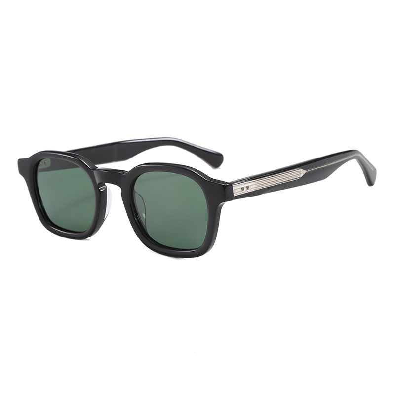 Handcrafted Acetate Retro Small Rectangle Polarized Sunglasses YSAT3007