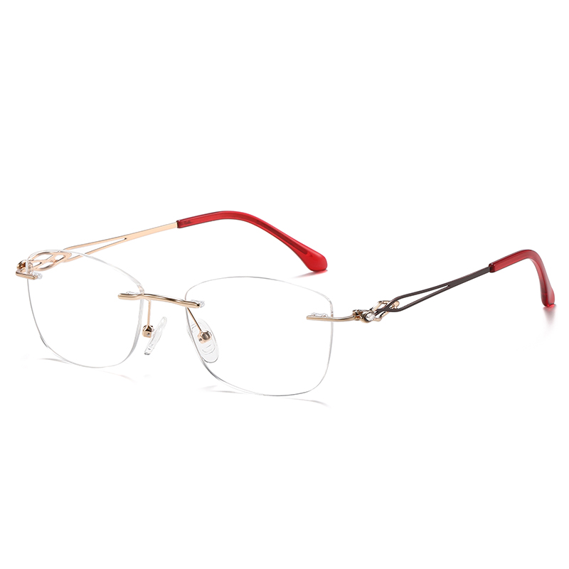 Elegant Hollow Rimless Metal Eyeglasses YSHF2611