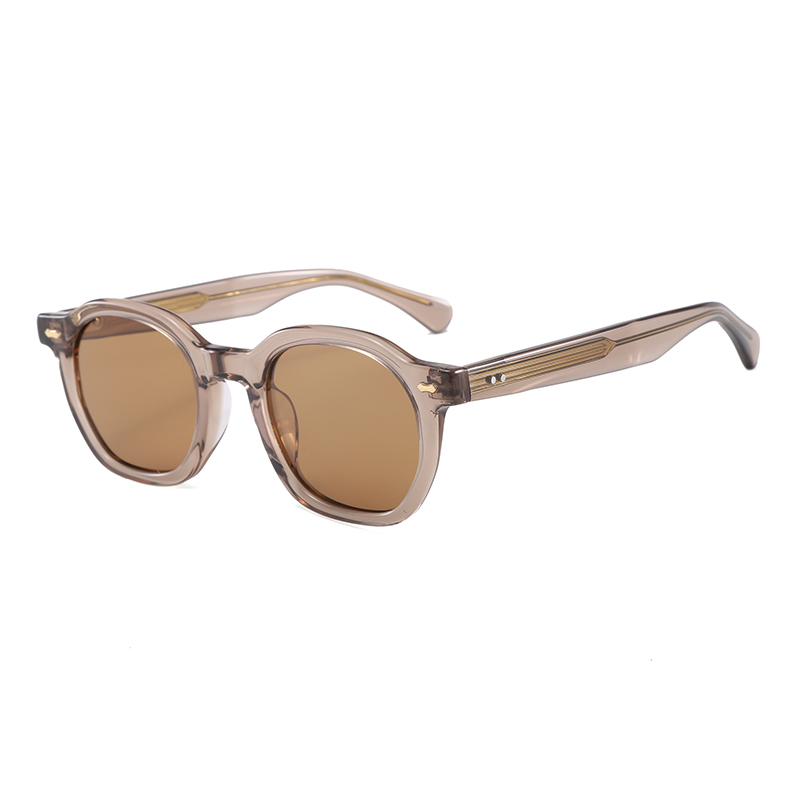 Retro Polygon Round Acetate Polarized Sunglasses for Men Women YSAT3006 S