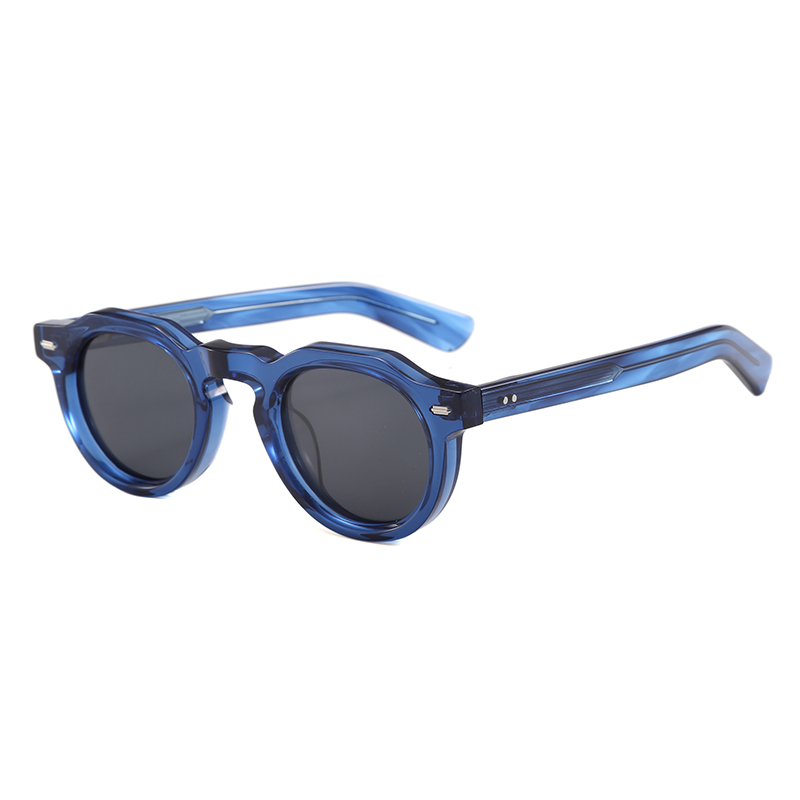 Vintage Thick Frame Round Acetate Polarized Sunglasses YSAT3003 S