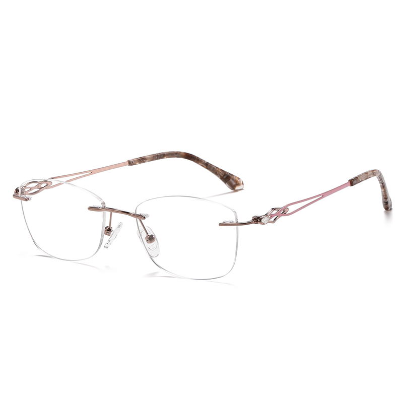 Elegant Hollow Rimless Metal Eyeglasses YSHF2611