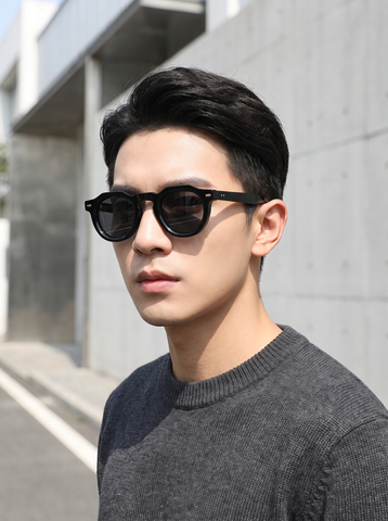 Vintage Thick Frame Round Acetate Polarized Sunglasses YSAT3003 S