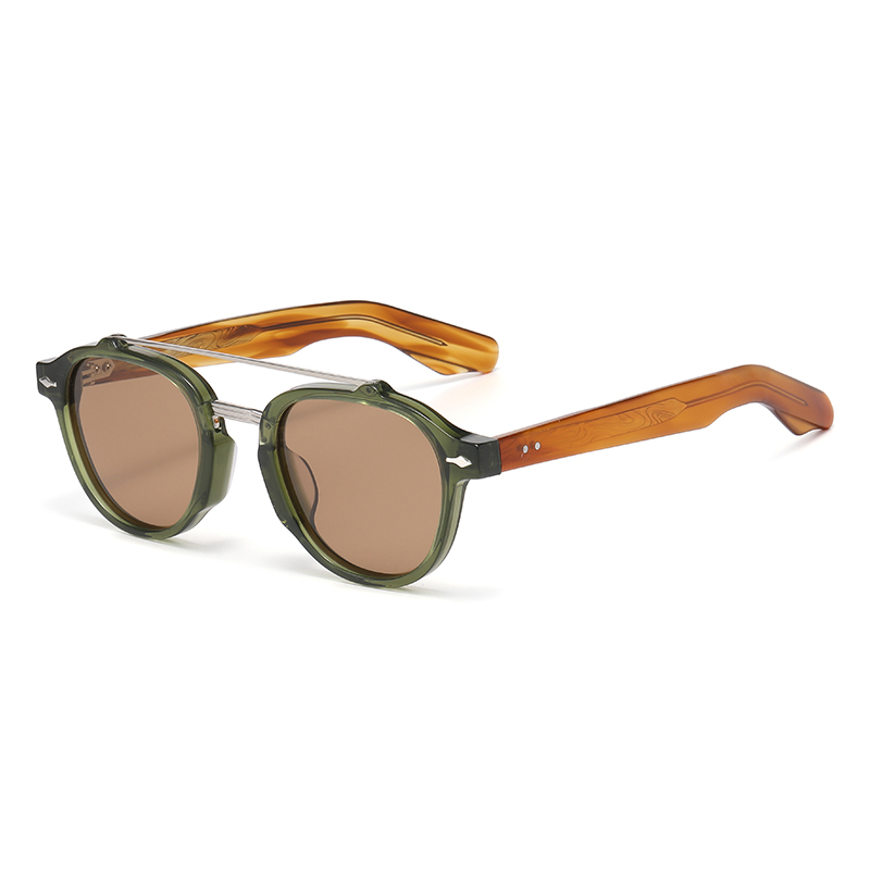 2026 Retro Acetate Double Bridge Polarized Sunglasses YSAT3014