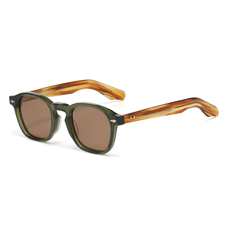 2026 Retro Classic Black Square Acetate Polarized Sunglasses YSAT3013