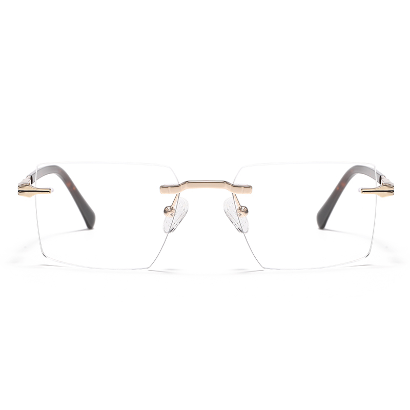 Lightweight Square Rimless Metal Glasses YSHF2626 | Unisex Daily Wear Eyeglass Frame