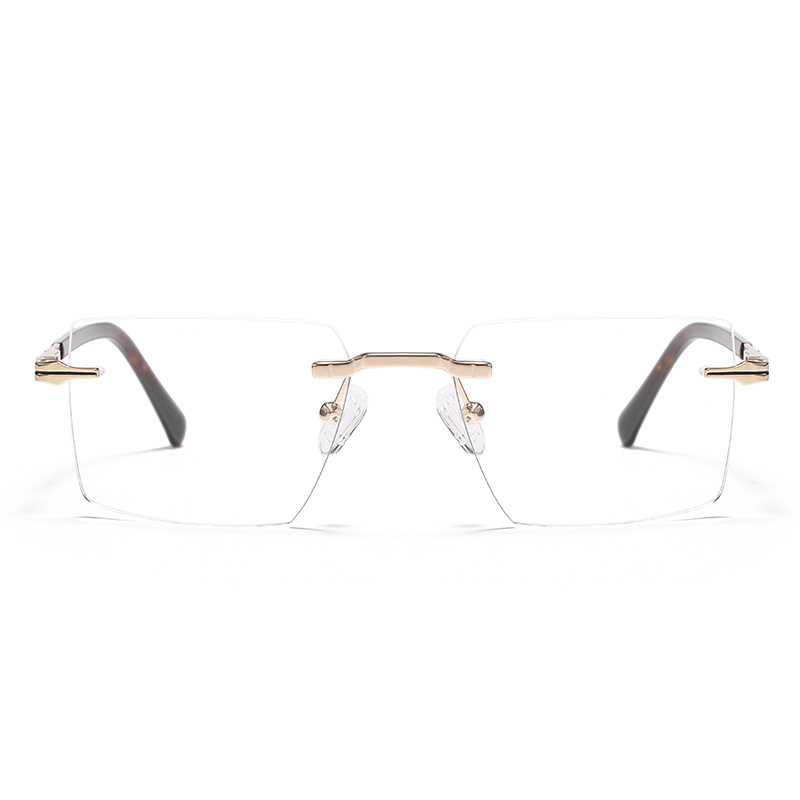 Lightweight Square Rimless Metal Glasses YSHF2626 | Unisex Daily Wear Eyeglass Frame