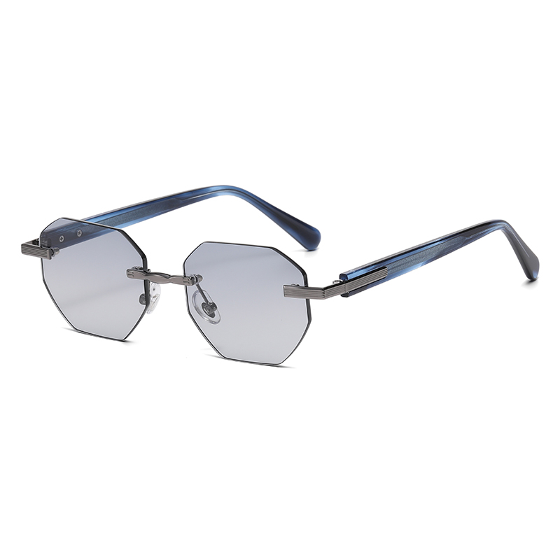 Rimless Octagon Gradient Lens Lightweight Sunglasses YSHS7001