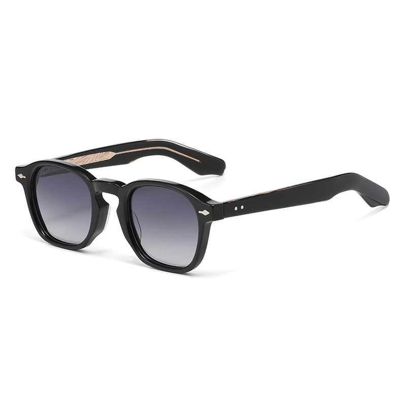 2026 Retro Classic Black Square Acetate Polarized Sunglasses YSAT3013