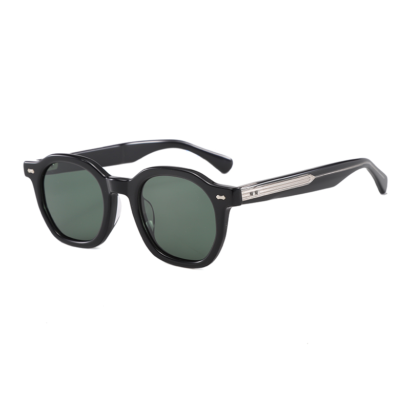 Retro Polygon Round Acetate Polarized Sunglasses for Men Women YSAT3006 S