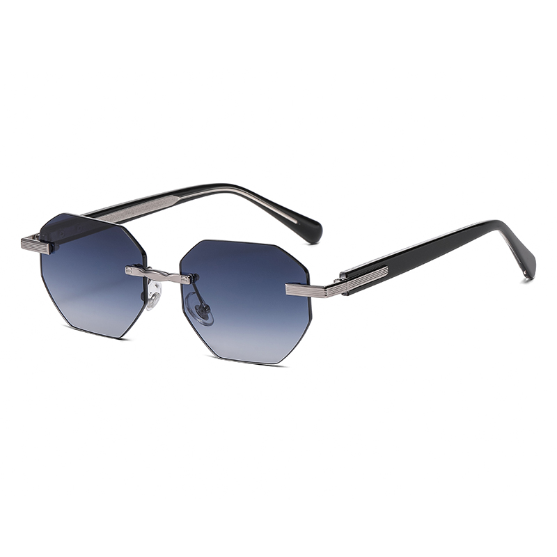 Rimless Octagon Gradient Lens Lightweight Sunglasses YSHS7001