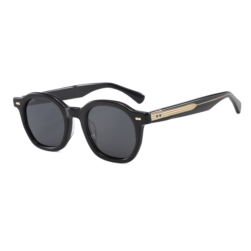 Retro Polygon Round Acetate Polarized Sunglasses for Men Women YSAT3006 S