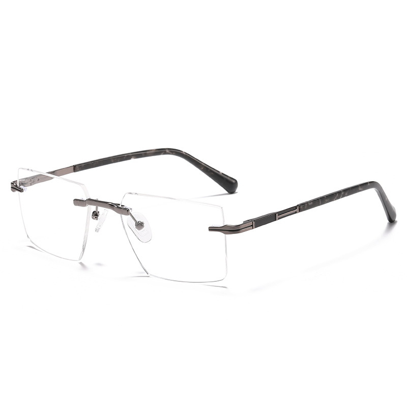 Lightweight Square Rimless Metal Glasses YSHF2626 | Unisex Daily Wear Eyeglass Frame