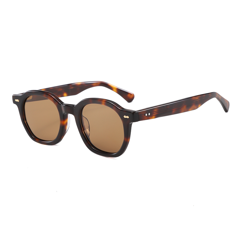 Retro Polygon Round Acetate Polarized Sunglasses for Men Women YSAT3006 S