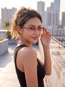 Frameless Rectangle UV Protection Sunglasses For Men Women YSHS7002