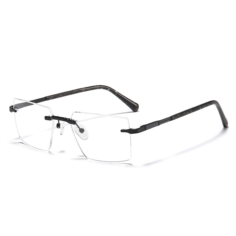 Lightweight Square Rimless Metal Glasses YSHF2626 | Unisex Daily Wear Eyeglass Frame
